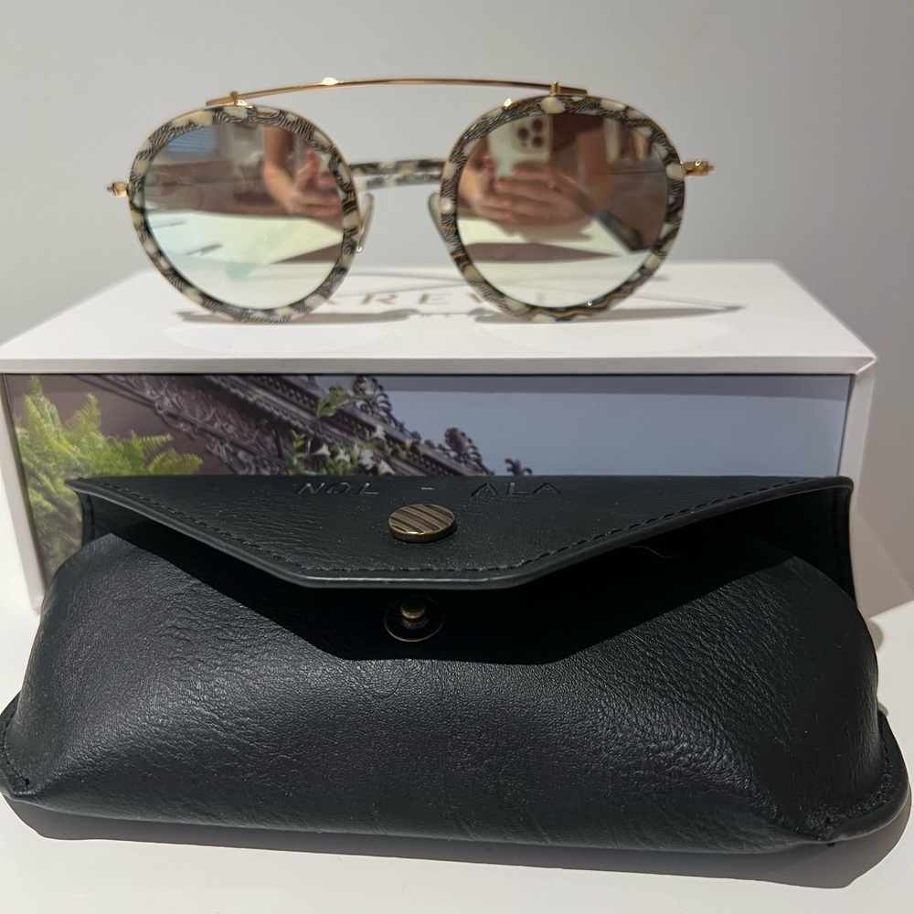 Krewe Conti sunglasses in Stella 24k titanium mirror